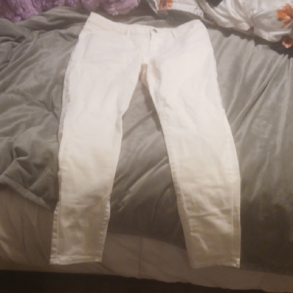 High Rise White Jeans